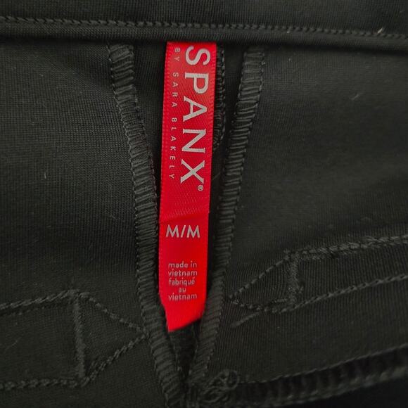 Spanx The Perfect Pant Slim Straight Closet Staple Black Faux Pocket Pants M - Picture 4 of 5